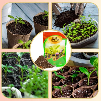 Seed Starting Soil Mix 4qt, Seed Starter Seedling Soil Ready to Use Suitable for Vegetable, Flower, Houseplant and Bonsai - color: Seedling Soil, size: 4qt