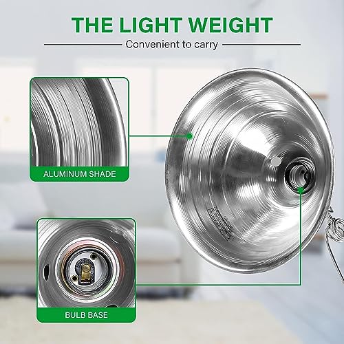 Simple Deluxe HIWKLTCLAMPLIGHTMX2 2-Pack Clamp Lamp Light with 8.5 Inch Aluminum Reflector Up to 150 Watt E26 Socket (No Bulb Included) 6 Feet 18/2 SPT-2 Cord, Silver - size: 8.5 Inch (150 Watts), style: 2-Pack