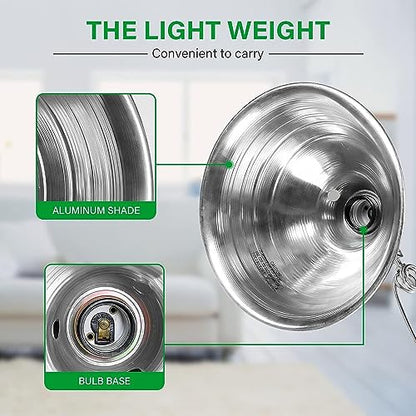 Simple Deluxe HIWKLTCLAMPLIGHTMX2 2-Pack Clamp Lamp Light with 8.5 Inch Aluminum Reflector Up to 150 Watt E26 Socket (No Bulb Included) 6 Feet 18/2 SPT-2 Cord, Silver - size: 8.5 Inch (150 Watts), style: 2-Pack