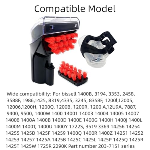 1400B Little Green Machine Multi-Purpose Tools Brush Compatible for bissell 1400B 4075 3194 3353 2458 3588F 1986 1425 1844 2290A 1400W 1425W Tough Stain Brush Tool Black Attachments - color: Cleaning brush + tool black