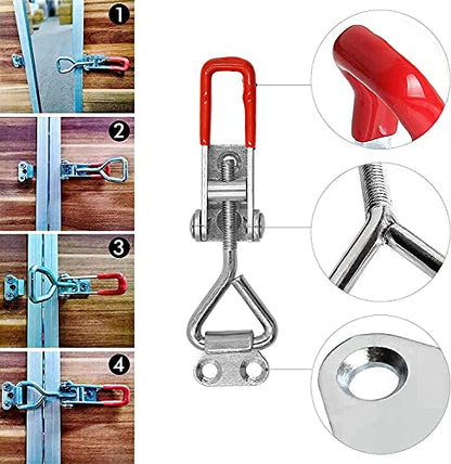 2PC 304 Stainless Steel Adjustable Lever Handle Lock Hasp Cabinet Box Latches Quick Release Toggle Latch Clamp Clasp Toolbox Case Hasp Hardware With Screws (Small) - size: Small