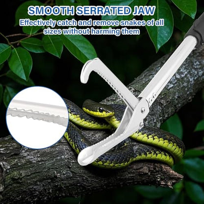 Snake Grabber Tool, 69inch Snake Tongs for Rattlesnake Reptile Tongs Long Reach Grabber Heavy Duty and Made of Stainless Steel Tube Sponge Handle (69inch (Black)) - size: 69inch (black)