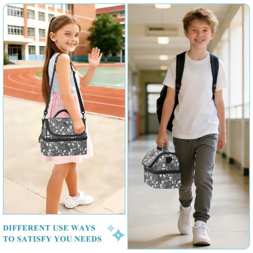Emelivor Crow Snake Insulated Lunch Bag Organizer Tote for Men | 8L Double Deck,Large Lunch Box with Shoulder Strap,Thermal Meal Prep Cooler,Suitable for School Work Picnic Office Travel