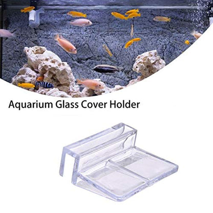 Weilan Rimless Aquarium Lid Clips 8mm Thick Acrylic 12 Pieces | Rimless Glass Canopy Clips Holder Fish Tank Cover Support