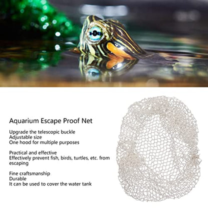 Aquarium Escape Proof Net, Professional Prevents Jumping DIY Air Mesh Cover with Upgraded Telescopic Buckle, for Fish Jar Reptile Jar Bird Cage - size: Medium