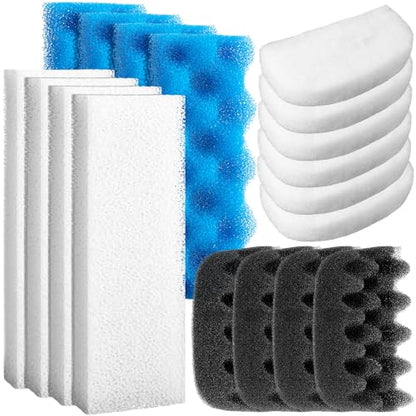 Threlaco 24 Pcs Filter Media Kit Compatible with Fluval 306/307, Including Foam Pad, Water Polishing Pad, Biological Sponges Max for Aquarium Canister Filter Media Replacement - style: 306/307