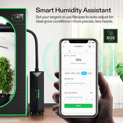 VIVOSUN AeroStream H19 Intelligent Environmental 19L Humidifier with Temp & Humidity Probe, Top Control Panel, Smart Remote Control, Designed Specifically for Use with Grow Tents | VPD Control, Smart Auto Humidity Adjustment, 19L Large Capacity, Grow Syst