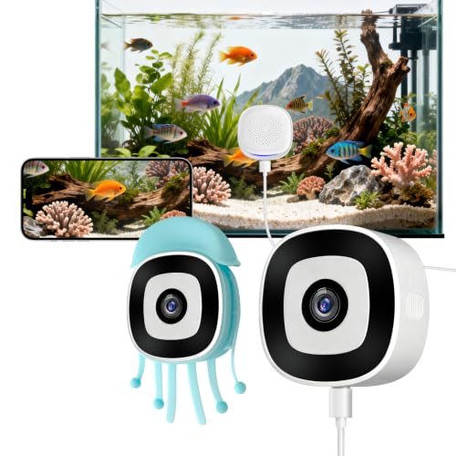 2K AI Reptile & Aquarium Camera with Wide-Angle Lens | 2.4G&5GHz WiFi, 24/7 Recording, Anti-Glare & No Reflection for Fish Tank Terrarium Lizard Snake Pet