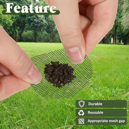 100 Pcs Bonsai Pot Meshs Pad, 4 inch Round&Square Flower Pot Hole Mesh | Drainage Mesh Hole Screens Durable Reusable Bonsai Bottom Grid Mat Gardening Essentials