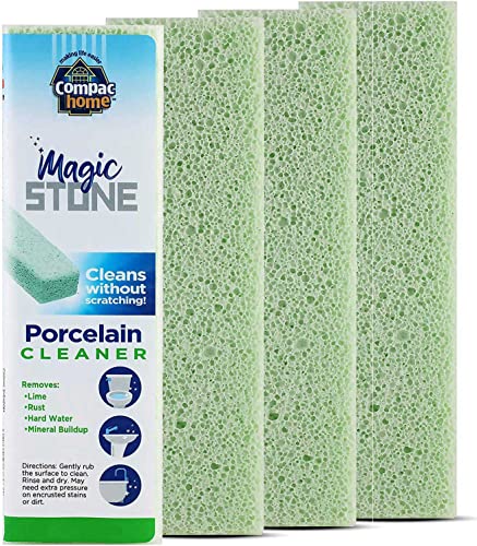Compac Home Magic-Stone Porcelain Cleaning Stick - Toilet Bowl Cleaner, Handy Toilet Cleaner Easily Scrubs/Removes Stubborn Lime Stains from Porcelain or Bathroom Fixtures, 4 Count - size: 4 Count (Pack of 1), style: Without Handle