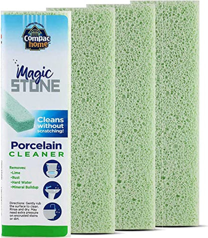 Compac Home Magic-Stone Porcelain Cleaning Stick - Toilet Bowl Cleaner, Handy Toilet Cleaner Easily Scrubs/Removes Stubborn Lime Stains from Porcelain or Bathroom Fixtures, 4 Count - size: 4 Count (Pack of 1), style: Without Handle
