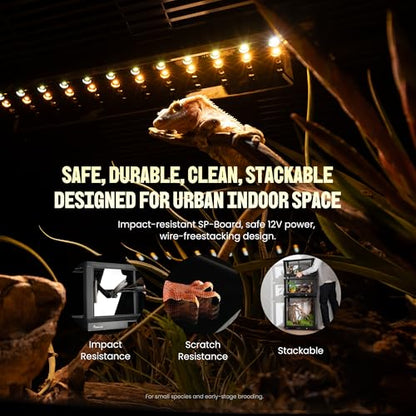 All-in-ONE Smart Reptile Tank, Reptile Enclosure，Terrarium Tank，Screen Ventilation Habitat，Amphibians，Suitable for Keeping Lizards, Geckos and Snakes (Marble, CP1) - color: MARBLE, size: CP1