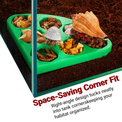 2pcs Hermit Crab Food Bowl, Corner Design, Space-Saving 7-Compartment Dishes for Reptile & Small Animal Tanks, Hermit Crab Accessories