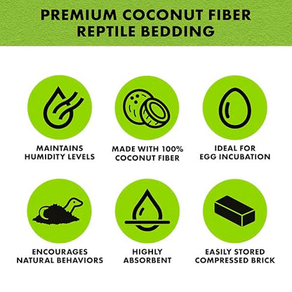 Zilla Coconut Husk Brick 12 Count, Organic Bedding for Reptiles, Made with 100% Coconut Fiber, Ideal for Tropical Habitats and Egg Incubation - size: 12 Count
