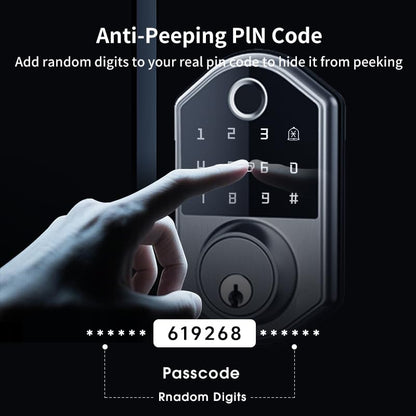 Fd001 Fingerprint Door Lock,Keyless Entry Deadbolt Lockwith Touchscreen Keypad,Auto Lock,Smart Locks for Front Door,with 2 Keys 2 Ic Cards,Easy Installation,Matte Black