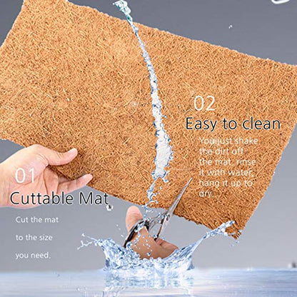 Reptile Carpet Natural Coconut Fiber, 36" x 18" Tortoise Carpet Mat for Pet Terrarium Liner, Reptile Bedding Supplies for Lizard, Snake, Chameleon, Turtle, Bearded Dragon (2 Pack) - size: 36"x18" 2pack