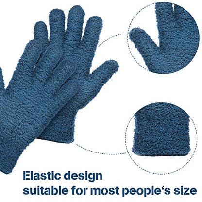 Patelai 2 Pairs Microfiber Gloves for plants Dusting Cleaning Glove Mittens House Cars Blinds Dusting(Blue, Grass Green,Large) - color: Blue, Grass Green, size: Large (2 Pairs)