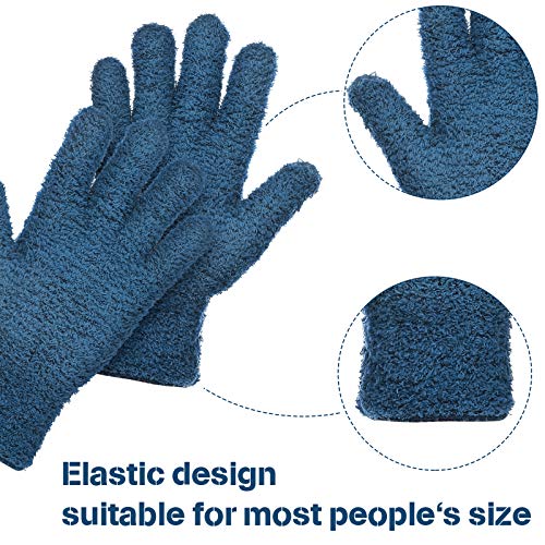 Patelai 2 Pairs Microfiber Gloves for plants Dusting Cleaning Glove Mittens House Cars Blinds Dusting(Blue, Grass Green,Large) - color: Blue, Grass Green, size: Large (2 Pairs)