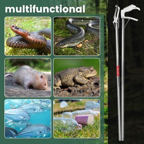 78 Inch Folding Snake Grabber Tool Extra Long Snake Tongs for Extra Safety Snake Grabber is Made of Stainless Steel for Corrosion Resistance High Load Capacity Easy to Clean and Maintain
