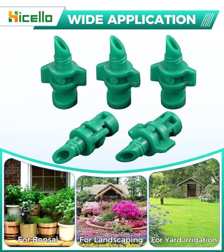 Micro Sprayer Irrigation System 200PCS 90 Degree Misting Nozzle Irrigation | Sprinklers Sprayer For Garden 0.15IN Drill Diameter Not For 1/4 Inch Hose, 180 Degree Cover Area : 0.9 - 1.1 m - size: 250pcs-180DR-Green