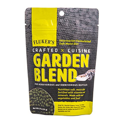 Fluker's Crafted Cuisine Diet, Garden Blend, Herbivorous and Omnivorous Reptile Food, Made with Real Fruits & Veggies, 6.75 oz