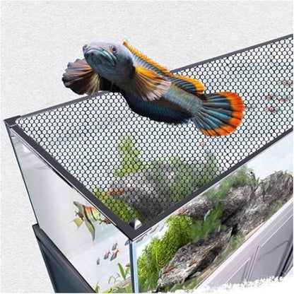 Aquarium Anti-Jump Cover， Terrarium Ventilation Opening Hood Magnetic Fish Tanks Top Lid Protective Screen Custom Size(L7.9 xW7.9) - size: L7.9"xW7.9