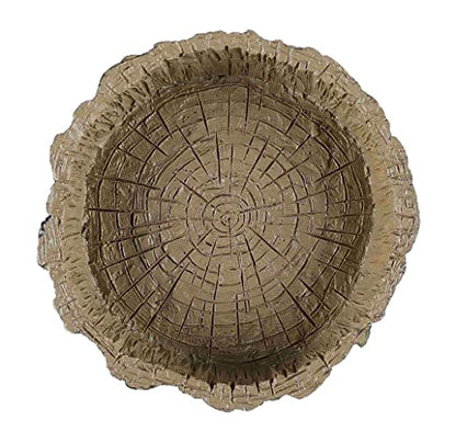 Tree Trunk Food/Water Dish for Amphibians, Reptiles and Other Little Critters, Made from Premium Non-Toxic Resin - Small Size - color: Brown(1 pcs)