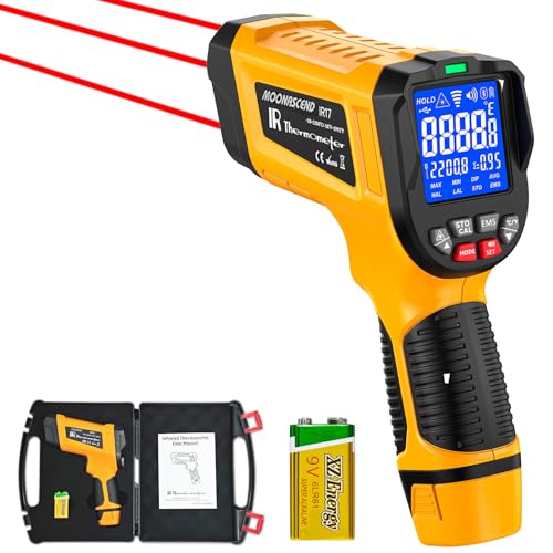 -58°F to 3992°F Infrared Thermometer Gun,Triple Laser, 50:1 D/S | Built for Foundries, Furnaces & Metal Casting • 3992°F High-Temperature Range • Data Logging - color: Yellow/-58°F to 3992°F