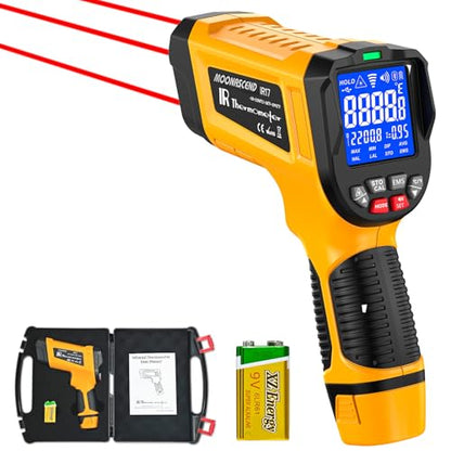 -58°F to 3992°F Infrared Thermometer Gun,Triple Laser, 50:1 D/S | Built for Foundries, Furnaces & Metal Casting • 3992°F High-Temperature Range • Data Logging - color: Yellow/-58°F to 3992°F