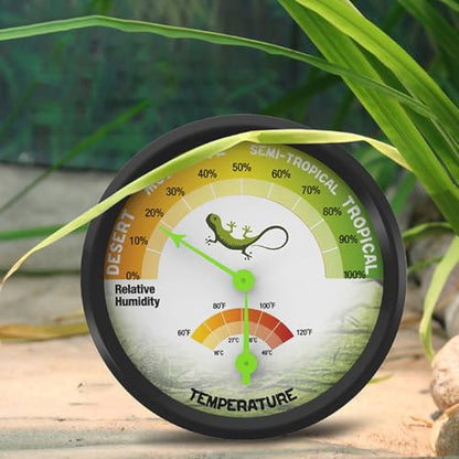 3“ x 3" x 0.9" Reptile Thermometer and Humidity Gauge | Terrarium Thermometer and Hygrometer | Mechanical No Battery | Gecko Lizard Turtle Tank Humidity Meter