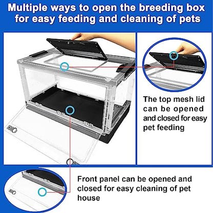 Hamster breeding House Reptile breeding Cages with Wheels (Big Size) - size: 21.3"L x 12.4"W x 12.2"H