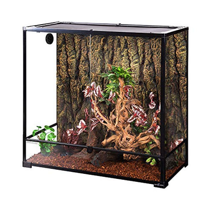 REPTI ZOO Large Reptile Terrarium, Vertical Reptile Tank, Wide & Tall Chameleon Cage with Top Screen Ventilation (36" W X 18" D X 36" H (Glass)) - size: 36" x 18" x 36" (Glass)