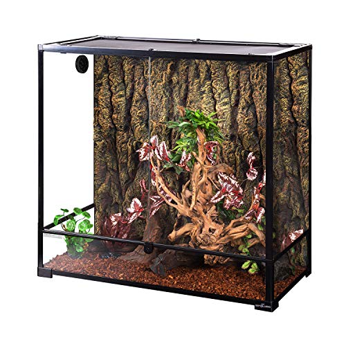 REPTI ZOO Large Reptile Terrarium, Vertical Reptile Tank, Wide & Tall Chameleon Cage with Top Screen Ventilation (36" W X 18" D X 36" H (Glass)) - size: 36" x 18" x 36" (Glass)