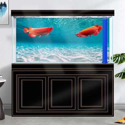 30X12IN Natural Undersea Aquarium Background, Undersea Beach Fish Tank Background, with 8 EVA Double-Sided Tape - color: Sea, size: 30X12in/75X30cm