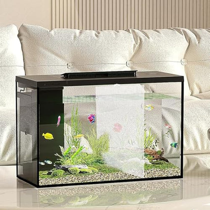 2 Sets Plastic Fish Tank Divider with Self-Adhesive Hook and Ties | Cuttable Aquarium Grid Plate DIY Adjustable Fish Separator Accessories, 10.2 x 13.2 Inch (Small)