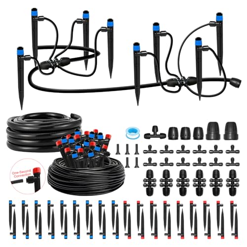 Drip Irrigation Kit for Garden, Quick-Connect Plant Watering System 250FT | Raised Bed Drip Line Kit, Greenhouse Accessories, DIY Micro Sprinklers Set for Yard Outside, Sistema De Riego Por Goteo - size: 250FT