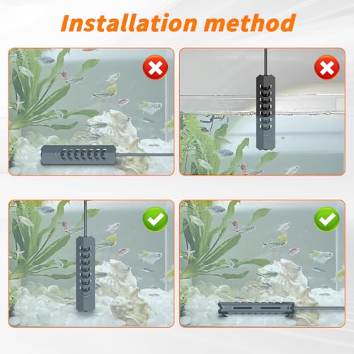 Upgraded 50W Intelligent Aquarium Heater,59°F-93°F Submersible Fish Tank Heater with Intelligent Digital Display Controller and Auto Power Off for 5-10 Gallon Freshwater Saltwater Fish Tanks - size: 5-10 Gallon 50W