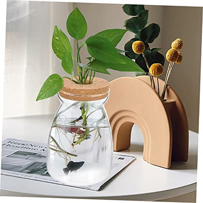 Glass Propagation Jar for Micro Landscape Display and Stable Holding | Viewing, Wood and Glass Build, Living Room Study Placement, Aquarium Gravel or Embellishment Use