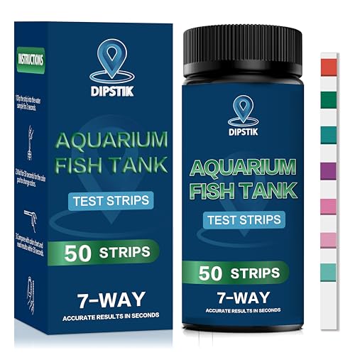 7-Way Aquarium Test Strips for Freshwater Saltwater (50 Strips) | Quick and Accurate Fish Tank Pond Test Strips,Test Nitrate, Nitrite, Chlorine,Hardness,Alkalinity, Carbonate, Ph - color: 7 WAY-50ct