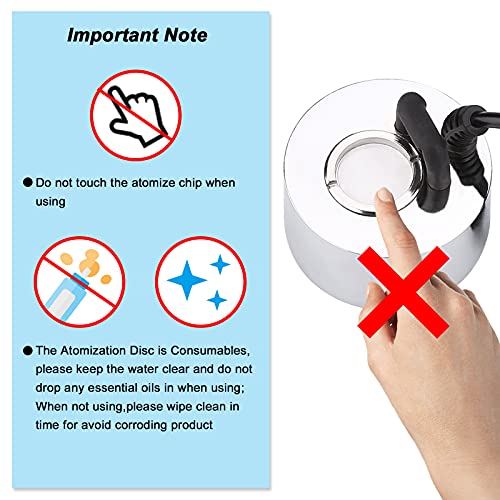 FITNATE 350ml/H Mist Maker, Stainless Steel Mist Maker Fogger for Water Fountain Pond Rockery, with Removable Splash Guard, Atomized Disc and Changing Tools | for Halloween and other decorations, Easy, Simple to Use