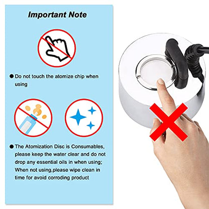 FITNATE 350ml/H Mist Maker, Stainless Steel Mist Maker Fogger for Water Fountain Pond Rockery, with Removable Splash Guard, Atomized Disc and Changing Tools | for Halloween and other decorations, Easy, Simple to Use