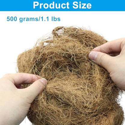 Coconut Husk Fiber, 1.1 pounds, 1 Pack | Natural Coconut Shell Fiber Silk, For Pot Plants, For Orchids - size: 1.1 pounds