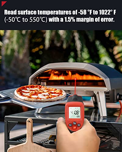 Infrared Thermometer Temperature Gun -58℉ to 1022℉ | Digital Surface Laser Thermometer Gun for Cooking Food, Pizza Oven, Flat Top Grill, Griddle, Soap Making, Reptile