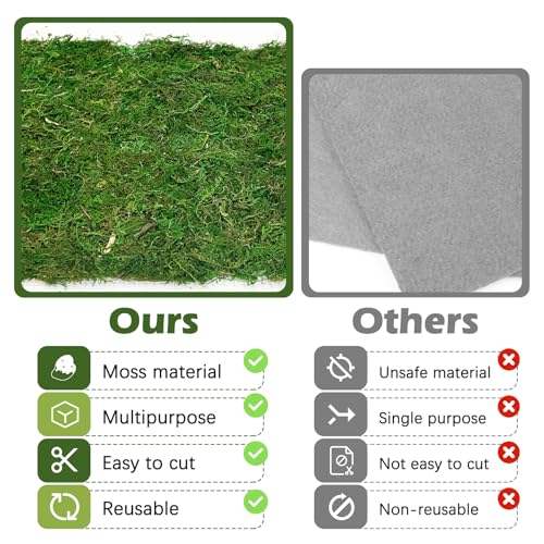 Reptile Carpet Cuttable Terrarium Mat Artificial Moss Reptile Liner Green Substrate Flooring Bearded Dragon Tank Accessories for Leopard Gecko Lizard Snake Tortoise (11.81" x 47.24") - size: 12" x 48"