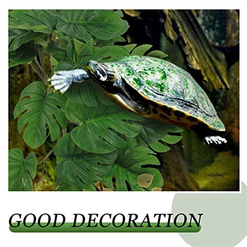 ULTECHNOVO Reptile Tank Plant Decor Lifelike Simulation Leaves for Reptile Box Aquarium Fish Tank Ornaments Leaf Design for Natural Habitat Aesthetic Easy to Install and Stable Water