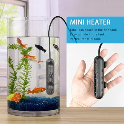 YukiHalu Aquarium Heater 25/50/100/150W with Protective Cover, Mini Fish Tank Heater with External Controller, Temperature Adjustable, Digital Display, Used for 5/10/20/30 Gallons (50W-10Gallon) - size: 50W-10Gallon