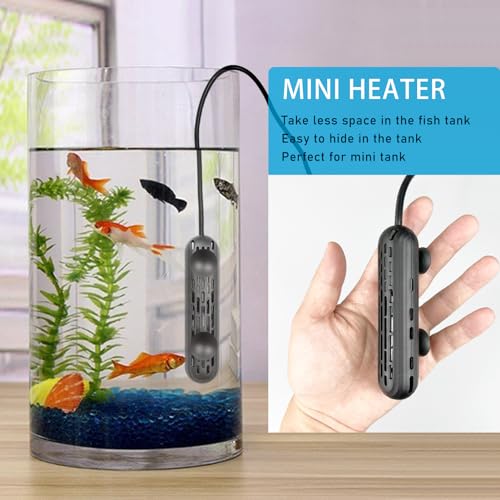 YukiHalu Small Aquarium Heater 25/50/100/150W with Protective Cover, Mini Fish Tank Heater, External Controller, Temperature Adjustable, Digital Display, Used for 5/10/20/30 Gallons (100W-20Gallon) | 25/50/100/150W Options, Protective Cover, External Cont