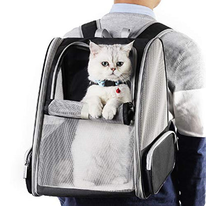 Texsens Innovative Traveler Bubble Backpack Pet Carriers for Cats and Dogs (Black) - color: Black