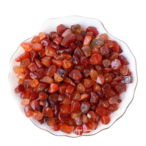 Erliway Carnelian Crystal Chips Bulk for Vase Filler Crafts, 0.5 lb 7-9 mm | Natural Crushed Crystal Stone for Spell Jar, Aquarium Gravel, Reiki Healing Meditation, Jewelry Making, Resin Art, Home Décor - color: Carnelian