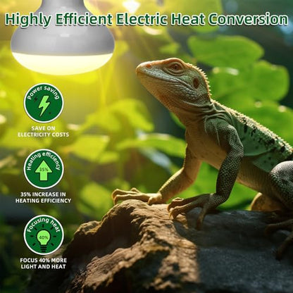 DaToo Reptile Heat Lamp 100W Amphibians Basking Light Bulb UVA Heat Lamp Bulbs Daylight Basking Spot Light for Lizards Bearded Dragon Turtles Snakes Chickens Pet Brooder (2 Pack)